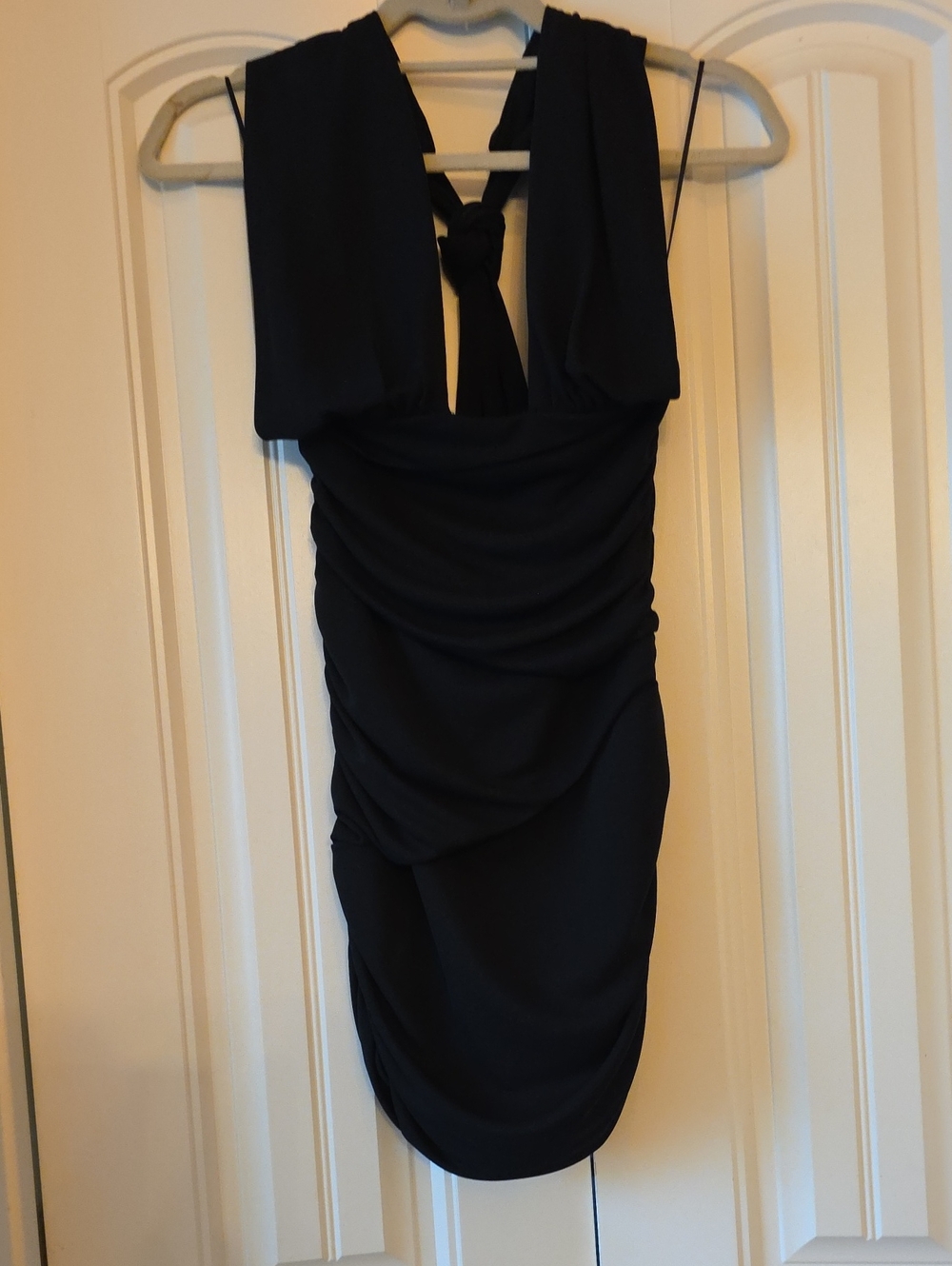 Zara Black Draped Halter Mini Dress